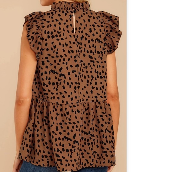 Tunic Top Ruffle Neck Cap Loose Babydoll size MED NWT - Picture 3 of 10